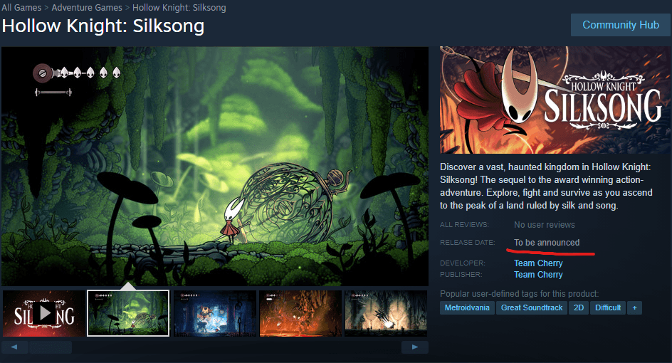 Hollow Knight : Silksong s'actualise sur Steam : Bonne nouvelle en vue ?