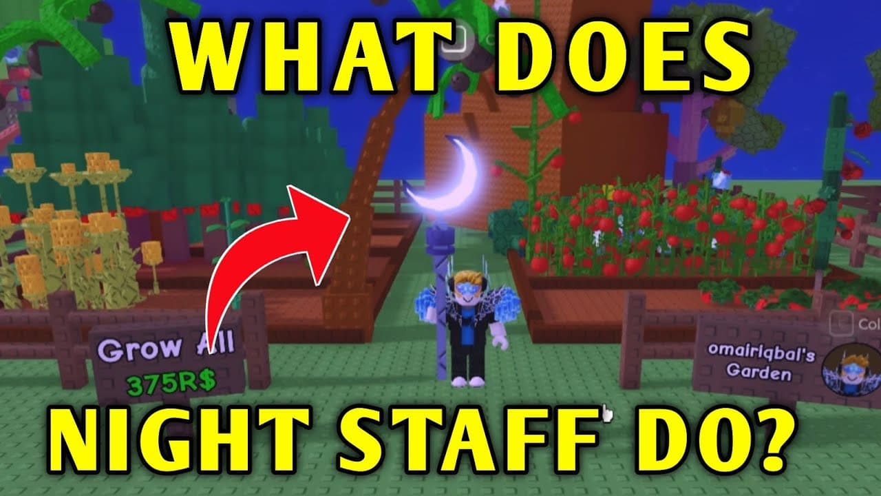 Grow A Garden : Le Night Staff, l’outil nocturne qui transforme vos récoltes en or