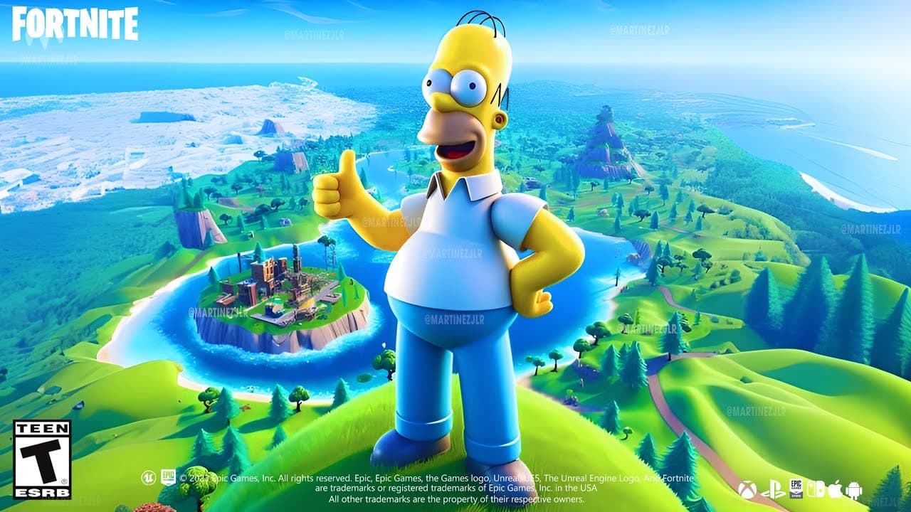 Fortnite x Les Simpson : La Carte de Springfield et le Battle Pass Dévoilés en Fuites – Un Crossover Audacieux ?