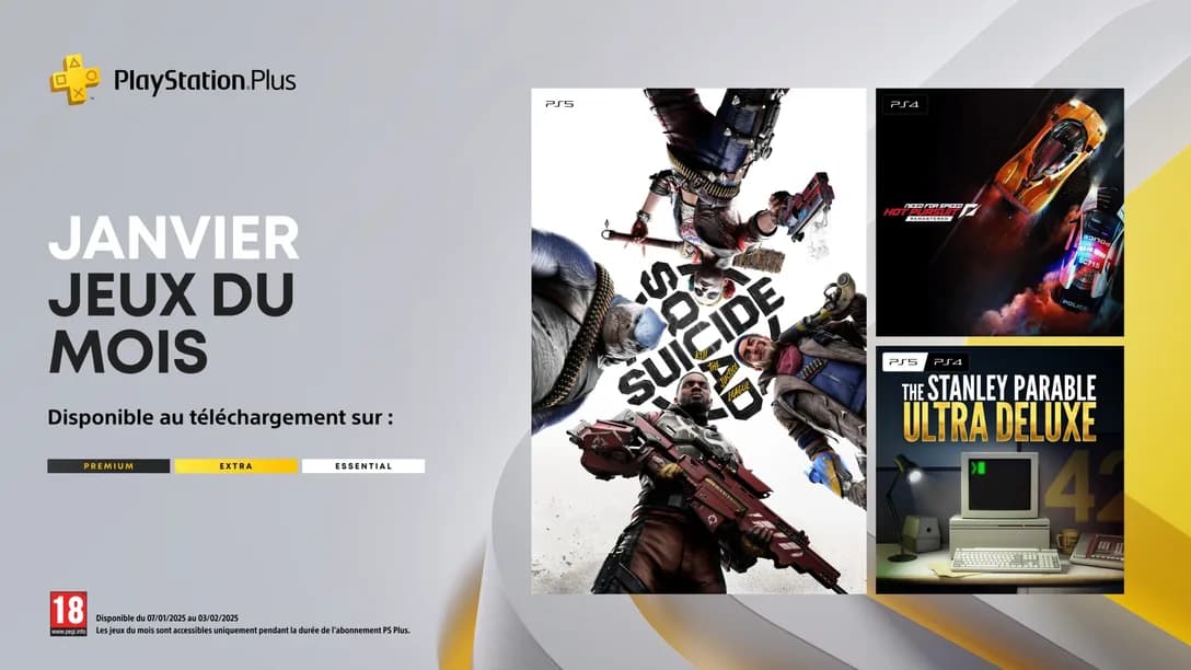 PlayStation Plus révèle les jeux de janvier 2025