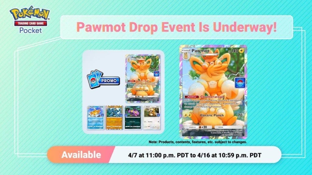 Événement Pawmot Drop dans Pokémon TCG Pocket : Gagnez des Cartes Promo Exclusives !