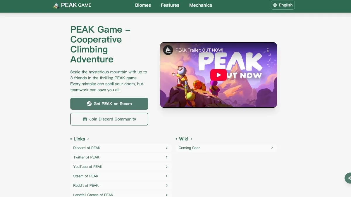 PEAK : Le jeu de Kletter-Coop qui a conquis le monde sans le vouloir (1M+ ventes en 7 jours !) PEAK : Le jeu de Kletter-Coop qui a conquis le monde sans le vouloir (1M+ ventes en 7 jours !)