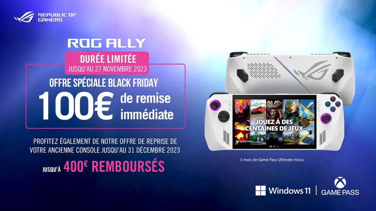 Asus ROG Ally : 100€ de réduction éclair, une première depuis son lancement ! Asus ROG Ally : 100€ de réduction éclair, une première depuis son lancement !
