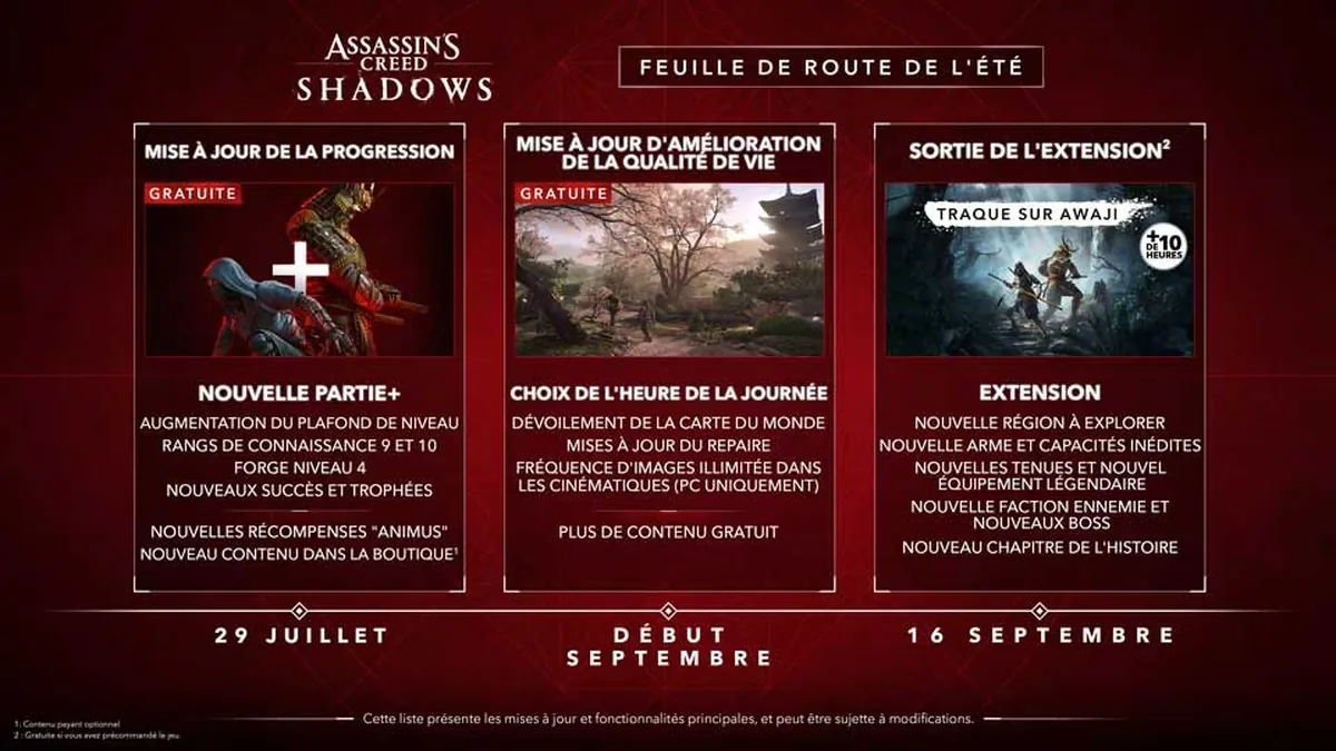 Assassin's Creed Shadows : La route des 7 prochaines semaines dévoilée