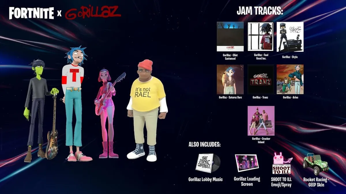 Gorillaz débarque dans Fortnite Festival pour électriser la Saison 10
