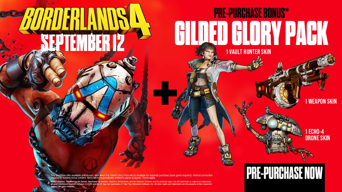 Borderlands 4 : le pack de précommande Gilded Glory inclut désormais quatre armes légendaires