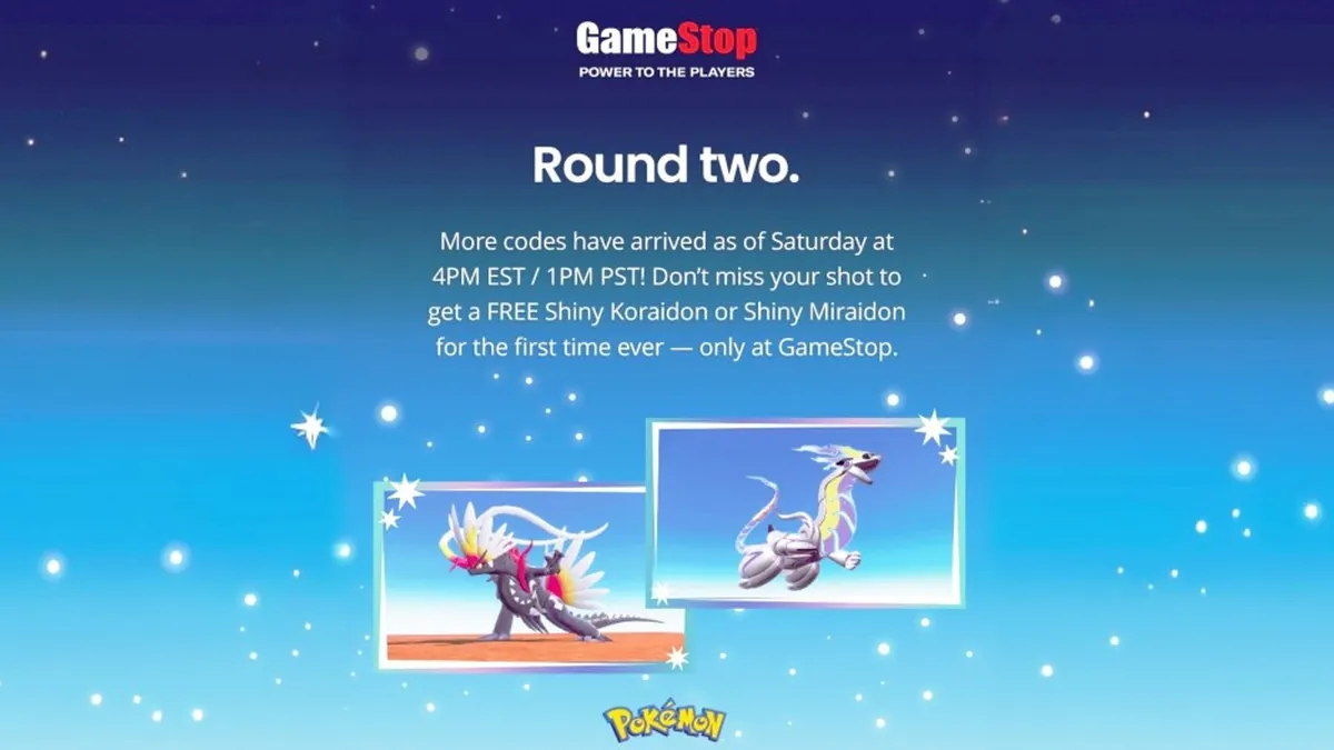 GameStop : Les Codes Pokémon Chromatiques Koraidon & Miraidon Sont De Retour… Mais La Chasse Au Trésor Vire Au Cauchemar