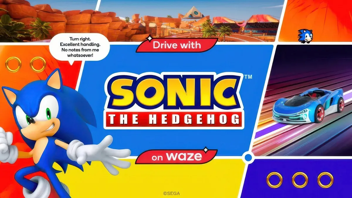 Sonic sur Waze : Le hérisson bleu devient votre copilote GPS pour ses 35 ans !